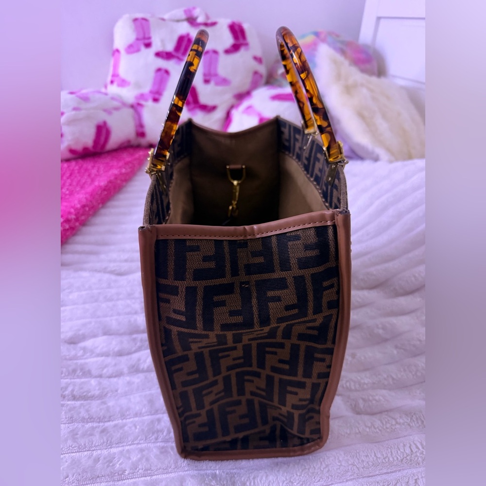 Fendi Brown and Tan Tote with Logo - Picture 6 of 7